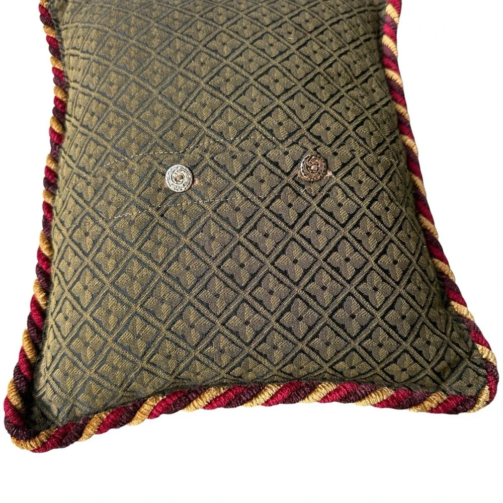 Vintage Sweet Dreams Throw Pillow 13x11 Inch Monkey Embellishment Red Tassel